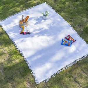 INS Outdoor Machine Washable Bohemian White <strong>Vintage</strong> <strong>Rug</strong> Camping Solid Color Picnic Sofa Blanket - Product Image 4