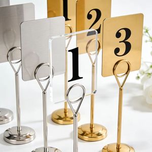 Soportes de Números de Mesa de Acero Inoxidable y Latón para Restaurante, Números de Mesa Acrílicos para Decoración de Bodas - Product Image 1
