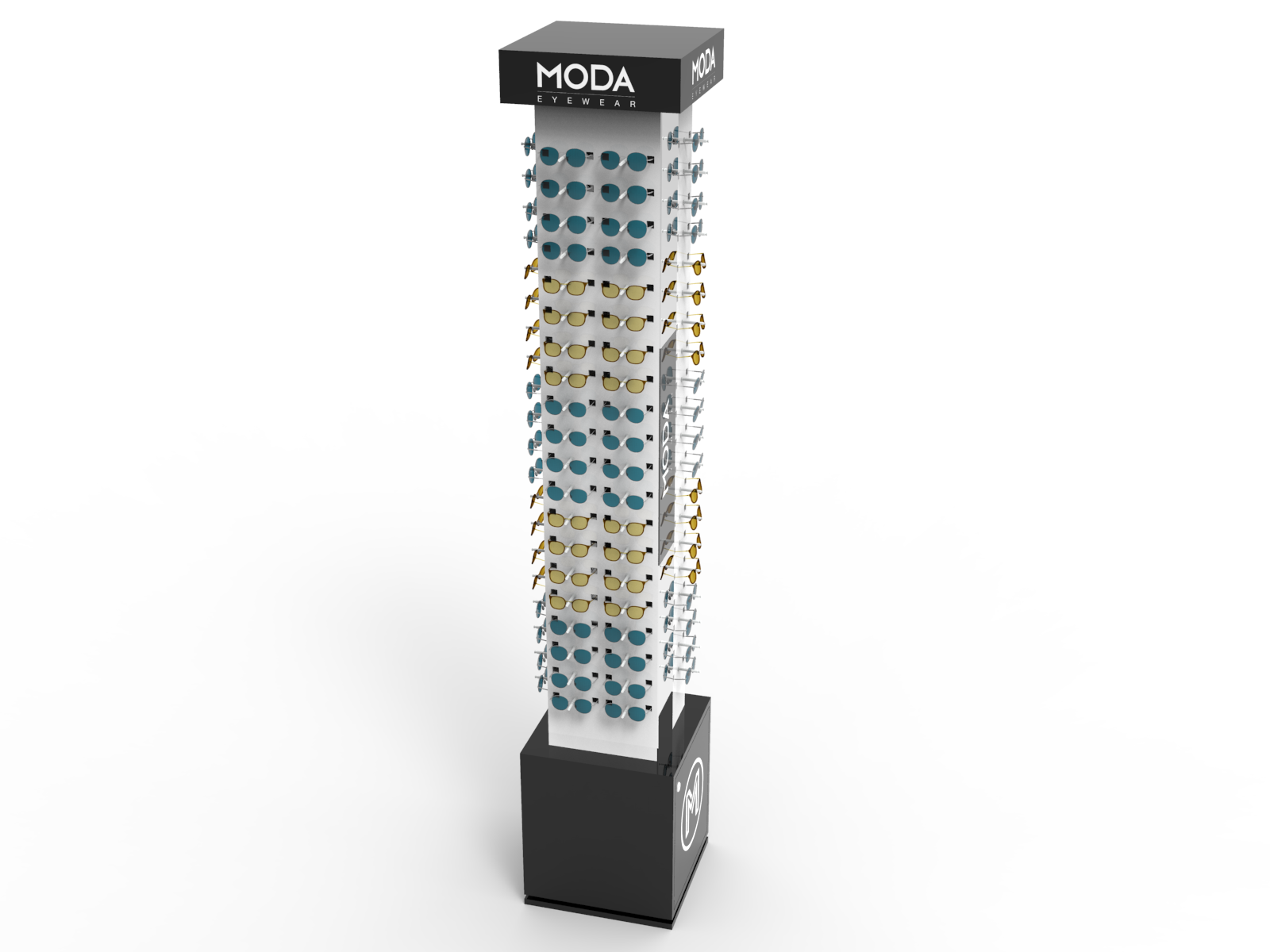 Apache Custom Sunglasses Display Stand 4 Sides Acrylic Glasses Rack for Eyewear Boutiques, Optical Shops and Retail Stores — view 3