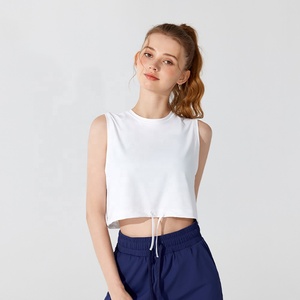 <span class=keywords><strong>T</strong></span>-<span class=keywords><strong>shirt</strong></span> senza maniche da donna abito da allenamento Casual da ragazza con canotta estiva regolabile con orlo - Product Image 5