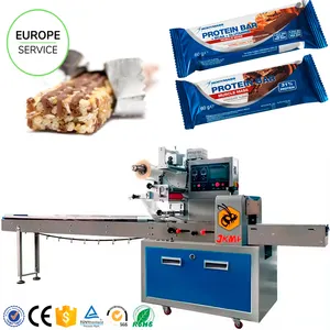 europäische örtliche automatische imbissmaschine mit datumsdrucker protein-bar energy-bar durchfluss-verpackungsmaschine