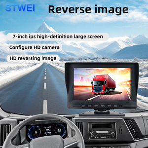STWEI 7 Inch IPS Dash Camera Rearview <b>Mirror</b> Monitor Dual Lens Loop Recording Backup Camera for Truck - Product Image 4