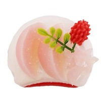 Juguete Antiestrés de Silicona con Forma de Pastel de Durazno, Grado Alimenticio, Suave y Blandito, con Crema de Postre