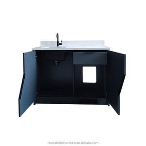 定制现代浴室柜梳妆台双水槽盥洗室柜实木酒店浴室柜 - Product Image 2