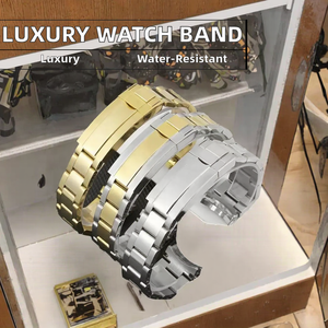 Bracelet de <span class=keywords><strong>montre</strong></span> en <span class=keywords><strong>acier</strong></span> inoxydable massif incurvé de luxe 20 mm 21 mm RLX pour <span class=keywords><strong>Daytona</strong></span> Submarine GMT Bracelet en métal pour <span class=keywords><strong>montre</strong></span> - Product Image 2