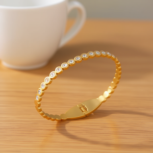 Bracciale Rotondo con Diamanti Incastonati in Acciaio Inossidabile 47710-7 - Product Image 2