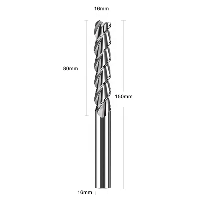 Frese a candela frese a candela in tungsteno CNC da 16mm 3 scanalature in alluminio