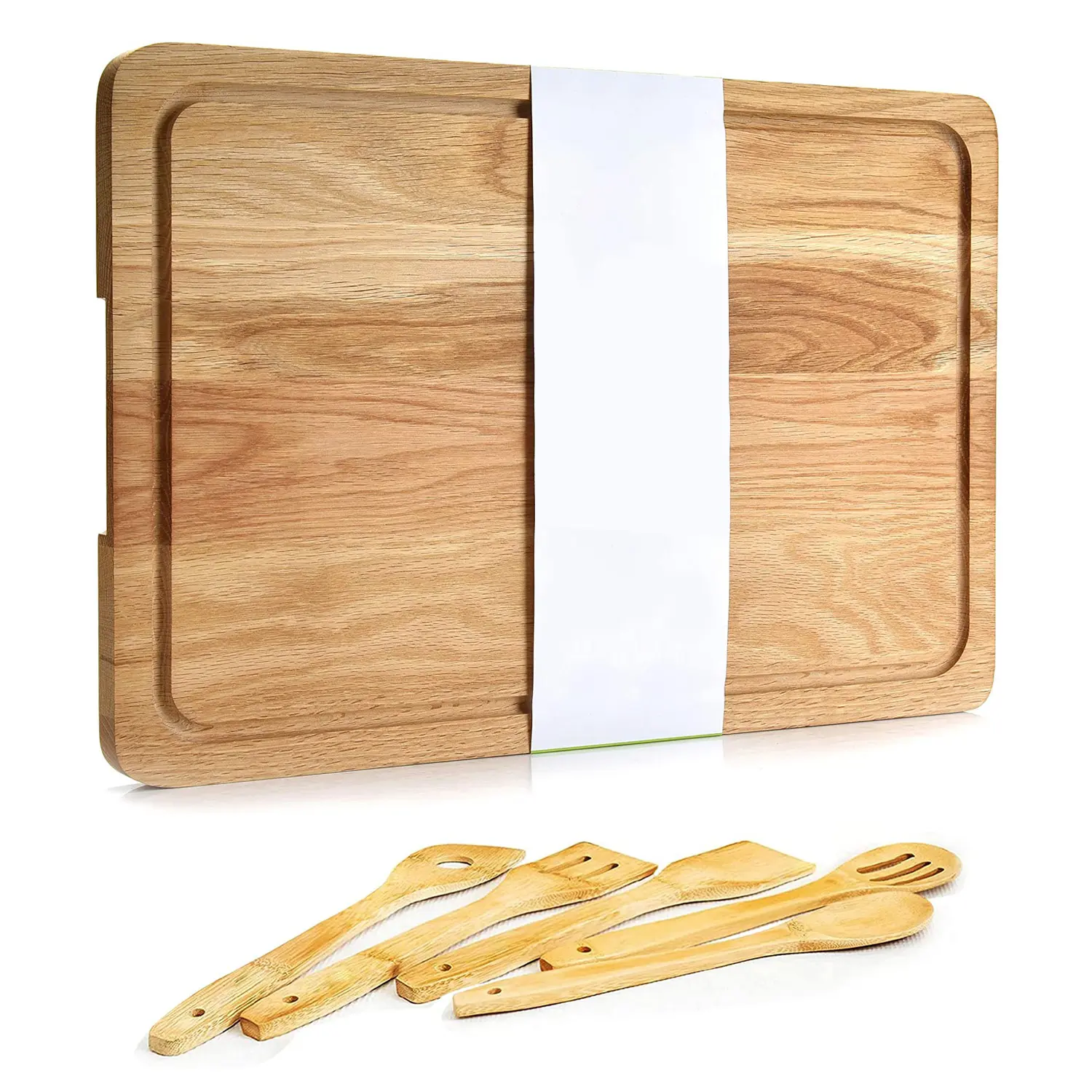 Premium Oak Wooden Chopping Board Solid Kitchen Organic Bamboo Wood Cutting Board with Drip Juice Groove