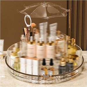 Hiển thị mỹ phẩm trường hợp 360 xoay rõ ràng <span class=keywords><strong>Acrylic</strong></span> trang điểm Tổ Chức Công suất lớn tạo nên lưu trữ Son môi bàn chải các loại kem - Product Image 4