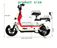 Nouveau Vélo Électrique Tendance à Deux Places, Couleurs Attrayantes, Moteur 350W, Scooter Électrique Urbain avec Dossier Arrière