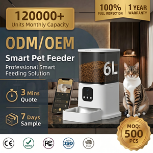 Distributeur intelligent de nourriture pour animaux de compagnie 6L ODM/OEM avec bouton, modèles WiFi et vidéo disponibles, contrôle via l'<span class=keywords><strong>application</strong></span> Tuya, vidéo en temps réel, anti-blocage pour l'e-commerce UE/US - Product Image 1