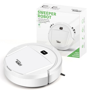 Aspirateur robot intelligent à faible bruit 3-en-1 : balayage, aspiration, lavage, noir/blanc, ABS, robot de nettoyage domestique - Product Image 3