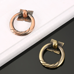 European Style <b>Antique</b> Bronze Drawer Pull Ring Handle Vintage Distressed Single Hole Wardrobe <b>Bedside</b> <b>Table</b> Handle - Product Image 4