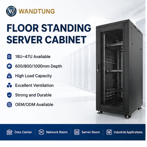 19 Inch 18-47U 600*600mm Floor Standing Server Cabinet SPCC Cold-rolled Steel Plate Material Data Center Network Cabinet.