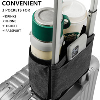 Support de bouteille d'eau Oxford étanche pour valise, porte-gobelet de voyage, support de transport mains libres pour boissons