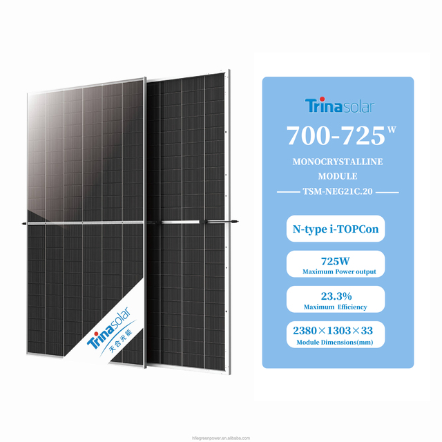 Trina Solar Tier 1 N-Type for Topcon Solar Panel TSM 710W/715W/720W Neg Bifacial Mono 132 Cell Module N-Type Topcon Solar Module