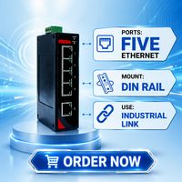 Switch Ethernet Industri DIN-Rail Mount Unmanaged 4/8/16 Port RJ45 Plug-and-Play 10 Mbps Switch Industri Terkelola yang Tangguh