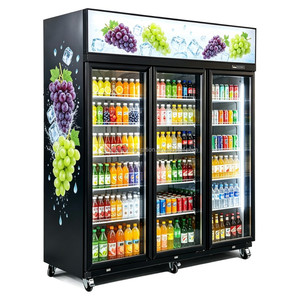 Vitrine Réfrigérée Commerciale à Porte Vitrée avec Compresseur Supérieur et Refroidissement par Air pour la Présentation d'Aliments Frais - Product Image 4