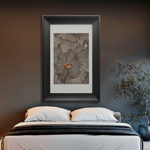 Décor à la maison moderne grande affiche murale en bois encadré papier Art mixte oeuvre 3D Vintage peinture - Product Image 5