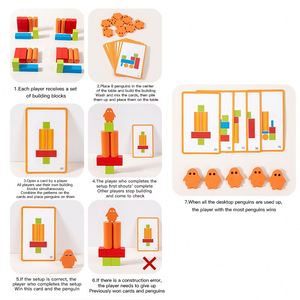 Safe Cognitive Development Multiple Play Modes Activity Toy for Kids Wooden <b>Building</b> <b>Blocks</b> Stacker - Product Image 4