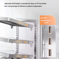 Estante de almacenamiento de cocina de acero inoxidable, estante de almacenamiento de utensilios de cocina ajustable de varias capas, estante de almacenamiento multifuncional para el hogar