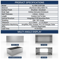 Kit complet de boîtier en aluminium brossé avec accessoires pour projets électroniques DIY, amplificateurs, alimentations et boîtiers de signalisation