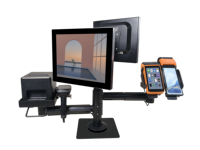 Support double écran pour comptoir, solution de montage sur poteau, support VESA, support de moniteur pour POS