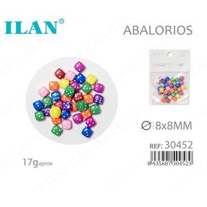 Perline a Forma di Dado Ilan 8x8mm Multicolore per Creazione di Gioielli - Product Image 1