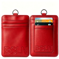 Porte-cartes d'identité robuste et fin avec structure solide, pochette semi-rigide pour cartes pour le personnel de bureau et le transport quotidien