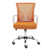 Chaise de bureau pivotante en maille multicolore avec accoudoirs fixes blancs pour le bureau et la maison (vente en gros)