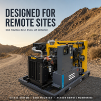 Compresseur portable Atlas Copco B4-41 haute pression 1000 PSI monté sur châssis pour la forage de puits d'eau (à louer)
