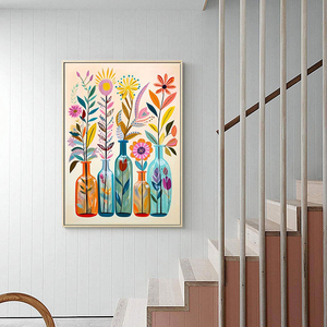 DIY Diamantmalerei Blumenflaschen kreatives Heimdekor Malerei 5d Diamantmalerei Quadrat Bohrer Bild - Product Image 2