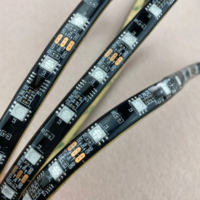Lampu Komersial DC12V WS2811 Strip LED RGB Addressable PCB Hitam IP65 Tahan Air 5050 60LED/m 14W 2811 Strip LED Fleksibel