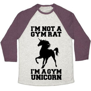 I'm Not a Gym Rat I'm a Gym Unicorn Unisex Tri-Blend <b>Baseball</b> <b>Tee</b> - Product Image 3