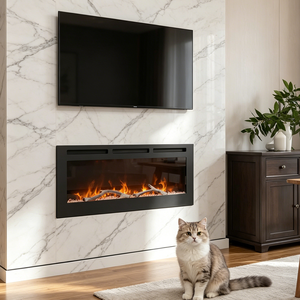 Chimenea Eléctrica LCD de Alta Definición de Lujo con Llama Virtual Realista, Moderna y Elegante, Centro de Atención para Decoración de Hogar, Hotel o Villa - Product Image 1