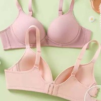 Soutien-gorge sans armatures pour femme, fin, avec double rangée de crochets, confortable, respirant, couleur unie, écologique, bralette push-up en nylon, bonnet AB