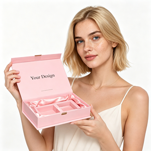 High End Gold Stamping Cosmetic Box Magnetic Folding Luxury Rigid Cardboard Gift Box Custom Logo <b>Paper</b> <b>Packaging</b> Gold Supplier - Product Image 2