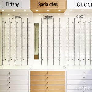 Meuble à lunettes en bois avec éclairage, pour lunettes de soleil, montures optiques et vitrines en verre, pour l'aménagement intérieur d'un magasin d'optique - Product Image 6