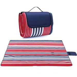 <span class=keywords><strong>Manta</strong></span> de <span class=keywords><strong>Picnic</strong></span> Clásica a Rayas, de Forro Polar, <span class=keywords><strong>Impermeable</strong></span>, Extra Grande, Plegable, Tapete de Playa Portátil, <span class=keywords><strong>Manta</strong></span> de Camping con Asa para Viajes - Product Image 1