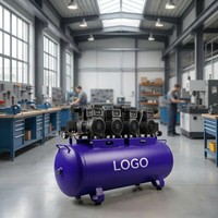 Compresseur d'air sans huile silencieux et portable Compair 100L, grand réservoir, 3,3 kW, 380 V, haute performance, longue durée de vie, professionnel, industriel