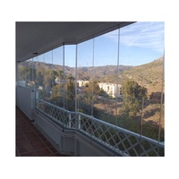 Ventana Plegable Corredera Sin Marco CE, Sistema de Acristalamiento para Ventana de Balcón, Vista Panorámica Súper Clara y Transparente