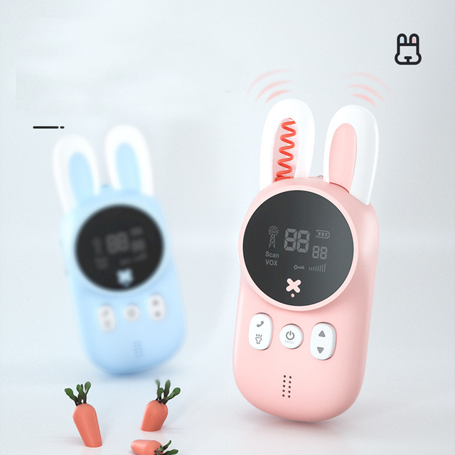 New Cartoon Kids Toy Portable Handheld Talkie-walkie1 Pair Transceiver Children's Gift Rabbit Walkie-talkie