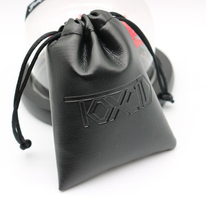Black Emboss Leather <b>Drawstring</b> <b>Waterproof</b> <b>Bag</b> for Jewelry - Product Image 1