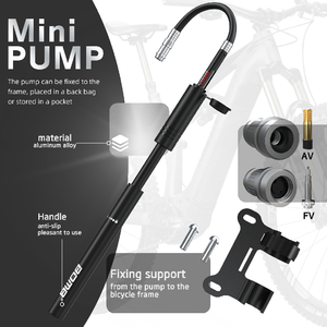 BOMB Aluminum Alloy Bicycle Pump 22-35CM Manual High Pressure Portable Tire Inflator for <b>Cycling</b> - Product Image 4