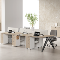 Bureau de travail modulaire moderne en bois pour deux personnes, extension de poste de travail chinois 4, 6 ou 8 places