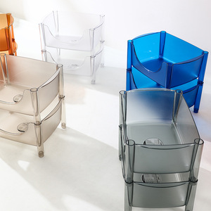 Carrito de Almacenamiento Acrílico Portátil con Ruedas, 3 Niveles, Rectangular, Transparente, para Organizar la Sala de Estar y Almacenar Alimentos - Product Image 2