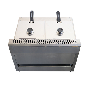 Friteuse à gaz commerciale à Double cylindre en acier inoxydable, 8l x 2, accessoire industriel pour la friture, jambes <span class=keywords><strong>de</strong></span> <span class=keywords><strong>poulet</strong></span> <span class=keywords><strong>frit</strong></span> avec panier - Product Image 4