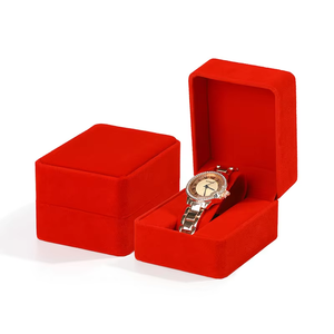 Red wholesales high-end PU leather watch <b>boxes</b>, flip style watch displays, <b>storage</b> <b>boxes</b>, pillows - Product Image 1