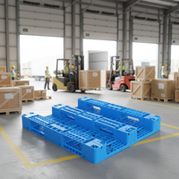 Palette en plastique HDPE Euro 1350x1000x170mm, double face, empilable, légère, pour le transport en entrepôt et le stockage de marchandises