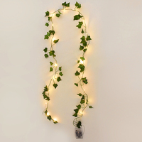 Guirlande Lumineuse LED Feuilles Vertes 10m/5m/2m, Plantes, Feuillages, Lierre Suspendu pour Mariage, Maison, Décoration Murale, Noël